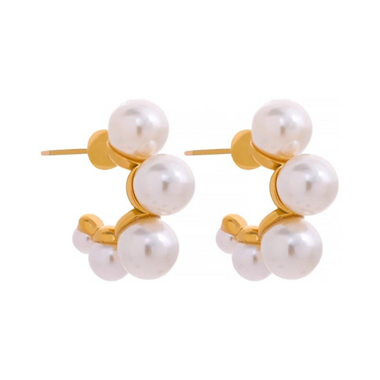 Pearl hoops pair