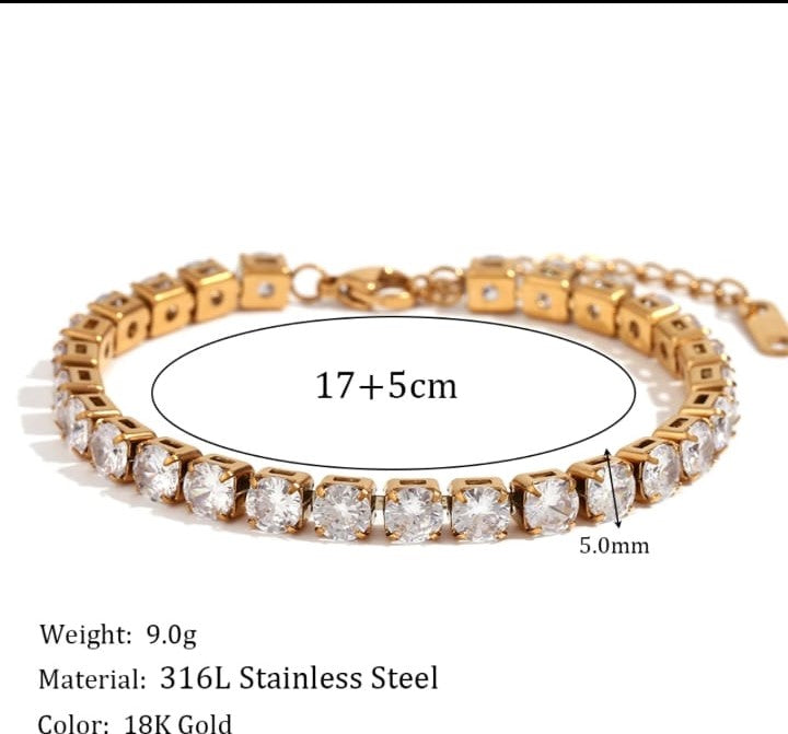 Golden Tennis Bracelet