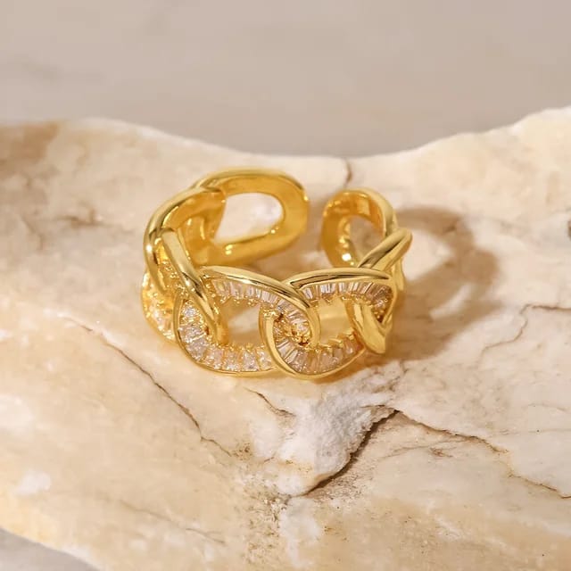 Sunstone Chain link Ring