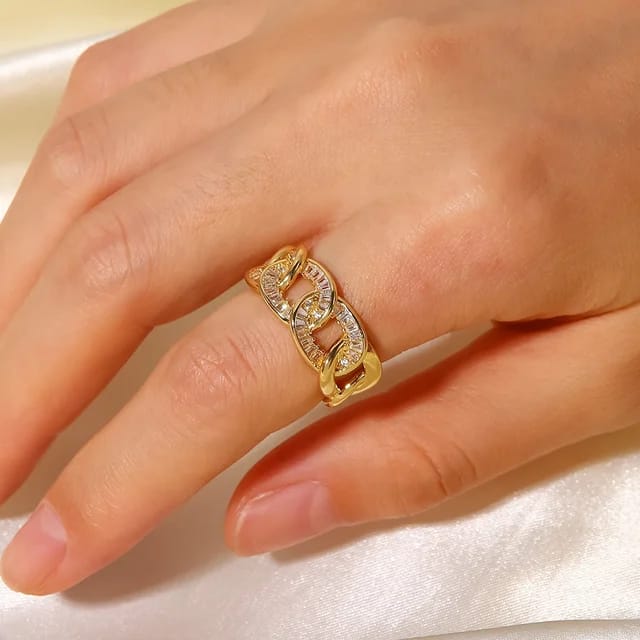 Sunstone Chain link Ring