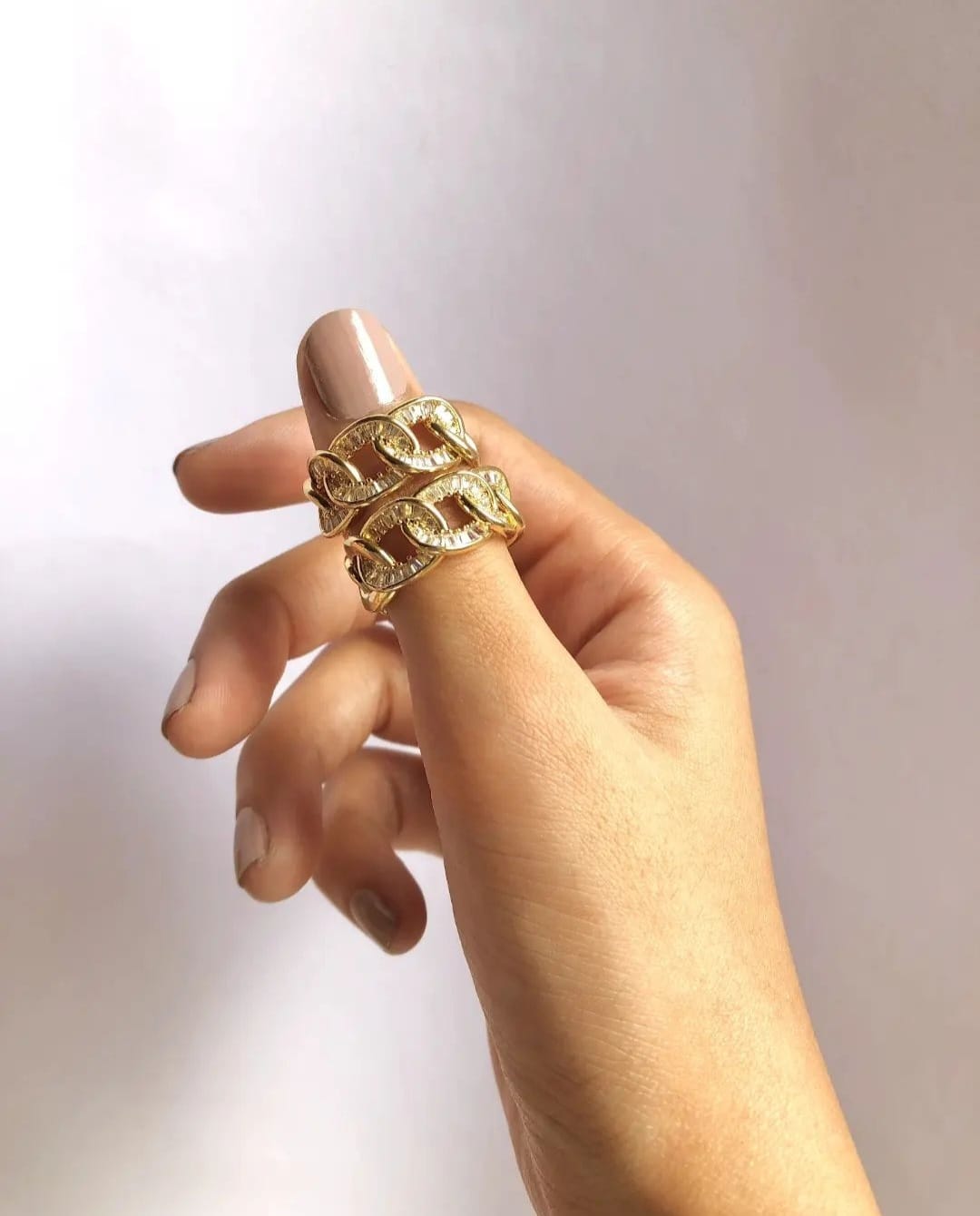 Sunstone Chain link Ring